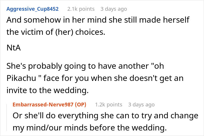 Reddit thread discussing reactions to a mom's demands about accepting a controlling stepdad, highlighting shock and exclusion. Reddit thread discussing reactions to a mom's demands about accepting a controlling stepdad, highlighting shock and exclusion.