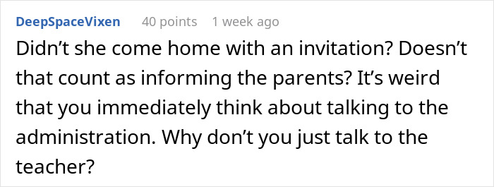 Comment questioning a dance teacher's sleepover invite approach.