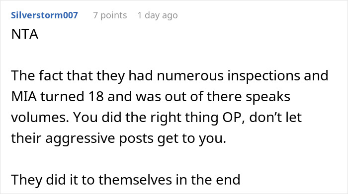 Reddit comment on parents discussing a daughter's eating disorder and CPS involvement. Reddit comment on parents discussing a daughter's eating disorder and CPS involvement.