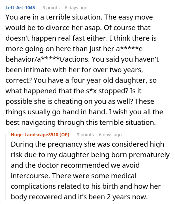 Reddit discussion on relationship issues, featuring a wife angry and throwing a heavy box at husband.