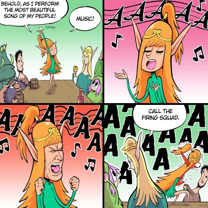 30 Funny Fantasy Comics By Merrivius Featuring An Elf Who Just Can’t Stand Humans, And More