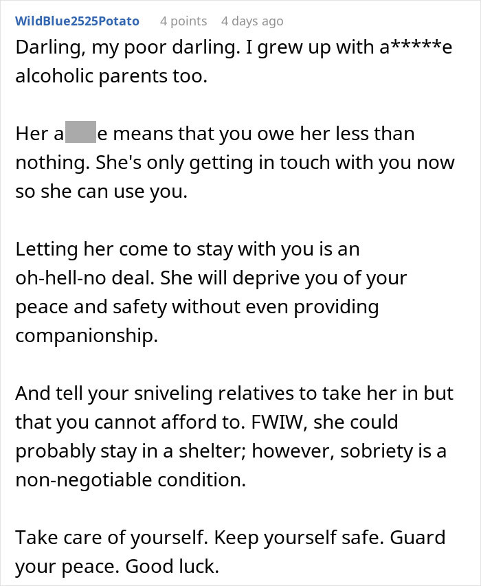 Text message discussing toxic parent and advice on setting boundaries. Text message discussing toxic parent and advice on setting boundaries.