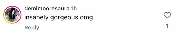 Social media comment on beauty praising someone as "insanely gorgeous omg". Social media comment on beauty praising someone as "insanely gorgeous omg".