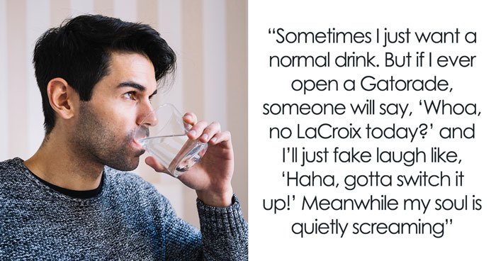 Guy Fakes Being The Biggest Fan Of Sparkling Water, Doesn’t Know How To Escape It Years Later