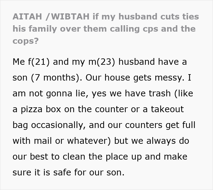 Text discussing false CPS claims and family drama dynamics.