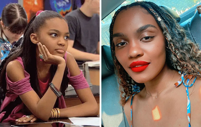 Side-by-side then and now photos of a famous celebrity showing changes over time in a comparison image.