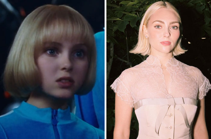 Side-by-side then and now photos of a famous celebrity showing their transformation over time in celebrity photos.