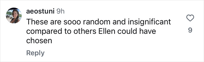 Comment on Ellen DeGeneres's post about an awkward encounter, sparking fan reactions. Comment on Ellen DeGeneres's post about an awkward encounter, sparking fan reactions.