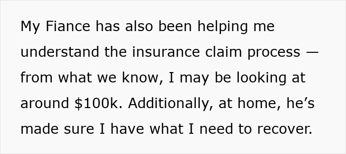 Alt text: Woman furious dealing with physical consequences after accident caused by her fiancé, discussing insurance and recovery support. Alt text: Woman furious dealing with physical consequences after accident caused by her fiancé, discussing insurance and recovery support.