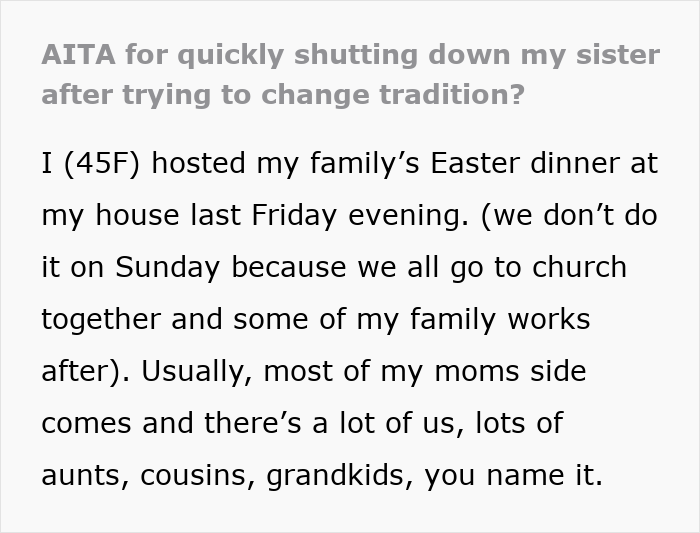 Woman Blindsided After Sister Announces She’s Hosting Next Family Holiday, Gets A Reality Check Woman Blindsided After Sister Announces She’s Hosting Next Family Holiday, Gets A Reality Check