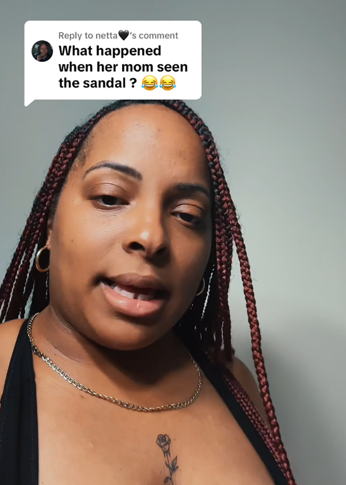 Woman discussing an incident involving a passenger, a child, and a fork during a flight.