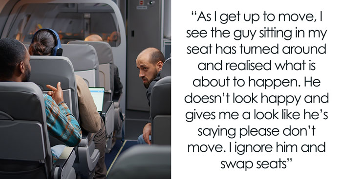 Man Ignores Pleas To Vacate Window Seat, Instantly Regrets It When Karma Takes Middle Seat