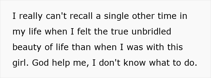 Text image of a confession about feeling disillusioned with life and recalling a past love.