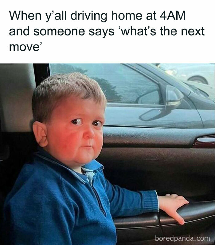 A meme featuring a child looking concerned in a car, illustrating a humorous moment about men's decisions.