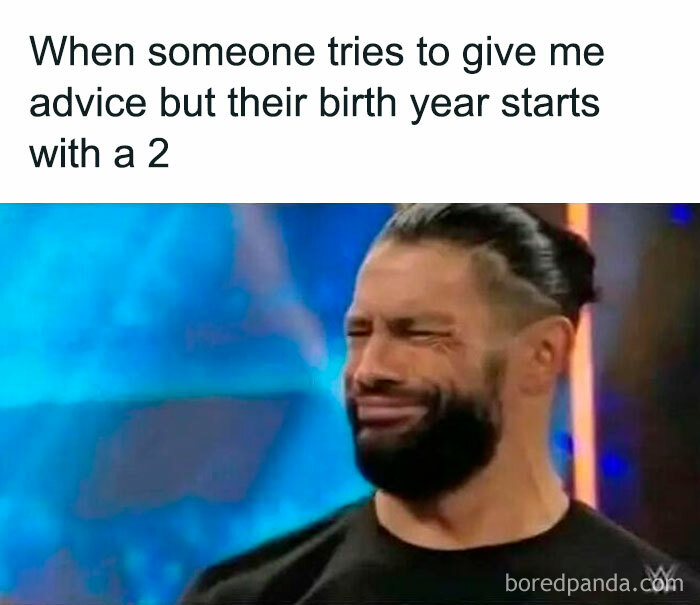Confused reaction meme about young people's advice.
