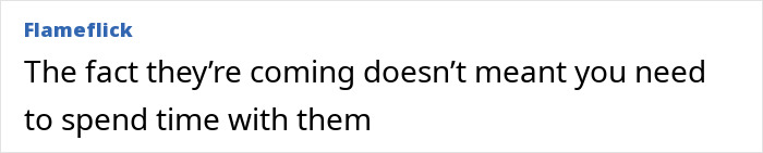 Text advice on not spending time with unwanted guests during a family vacation.