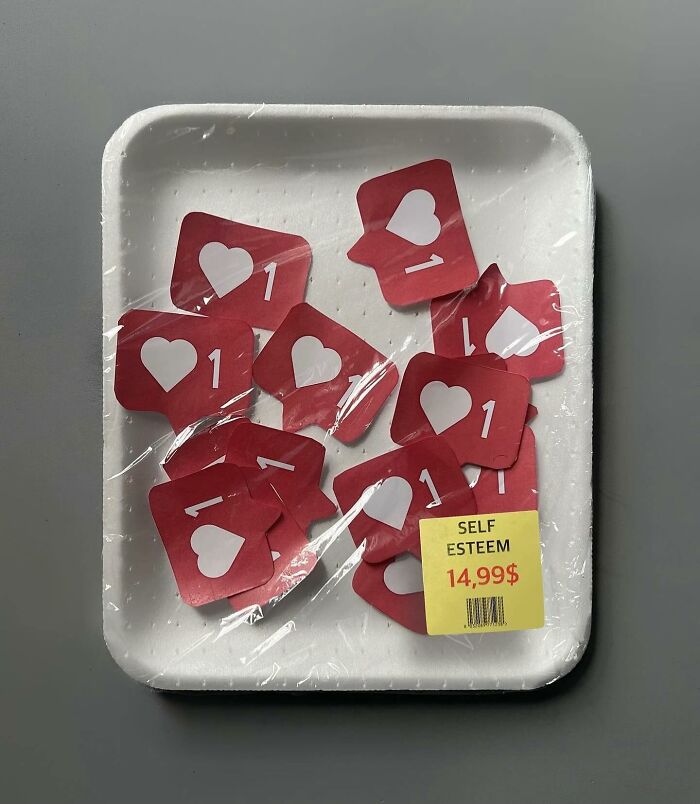 Art transforms social media likes into packaged self-esteem, priced at $14.99.