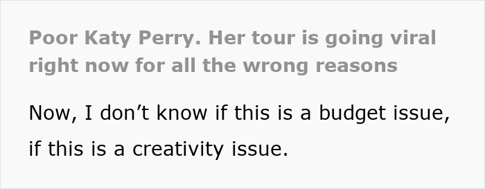 Katy Perry Just Launched Her Tour And Became An Internet Laughing Stock Immediately After