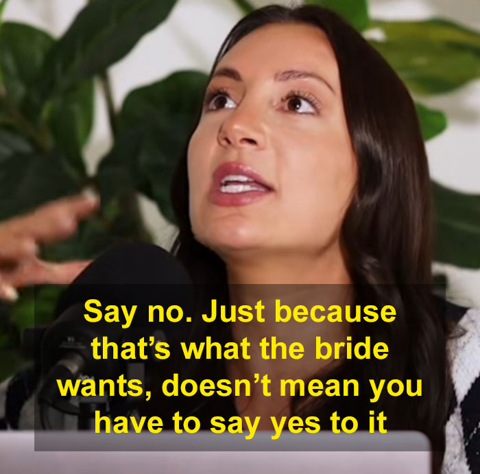 Woman discussing boundaries with money and bachelorette costs, emphasizing the importance of saying no.