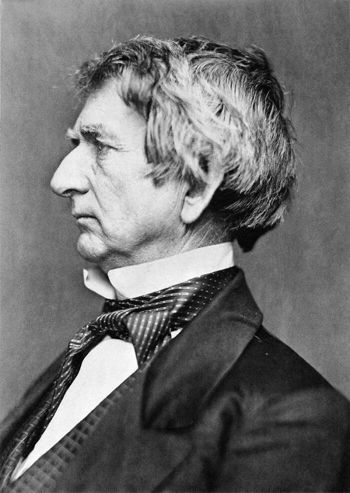 Black and white profile portrait of a historical man in 19th-century clothing representing last-minute decisions that changed history.
