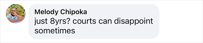 Comment from Melody Chipoka questioning court's decision related to influencer controversy.
