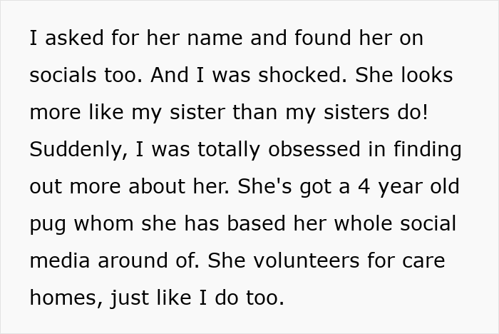 Text describing discovering a long-lost grandfather and ensuring to get his inheritance through social media research.