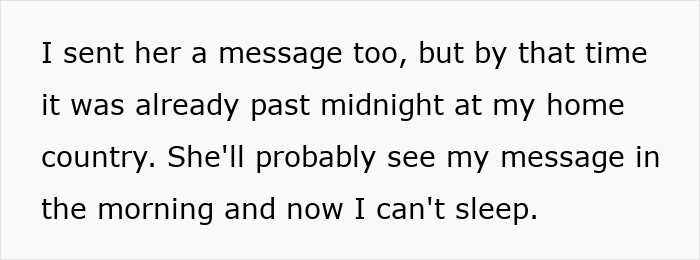 Text describing sleeplessness after messaging, reflecting thoughts on long-lost grandfather and inheritance concerns.