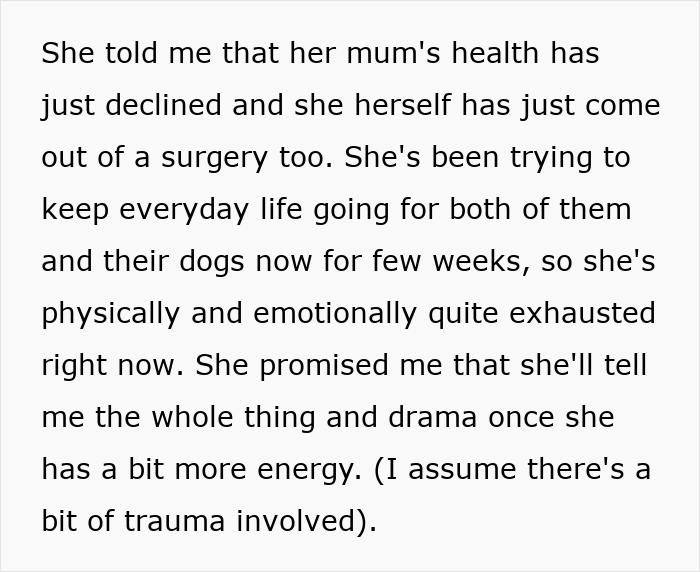 Text excerpt discussing a person's health struggles while managing daily life, related to long-lost grandfather and inheritance.