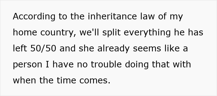 Text about inheritance law and splitting assets fairly, related to ensuring grandfather's inheritance is secured.
