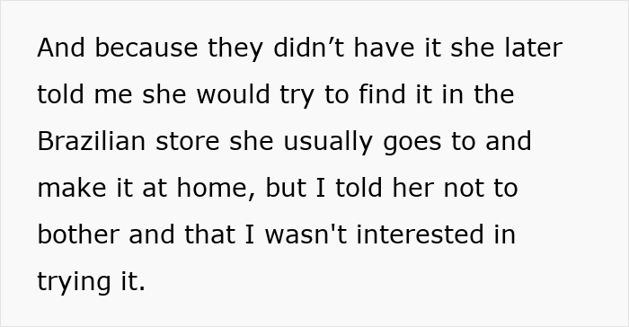 Text message discussing cultural food and interest.