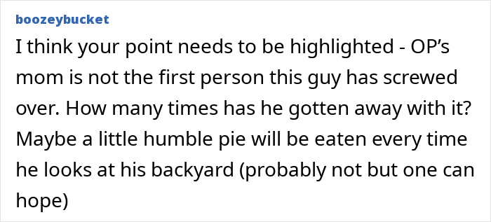 Text exchange about complaint on neighbor's allegedly illegal shed, leading to a $40K loss and pool removal.