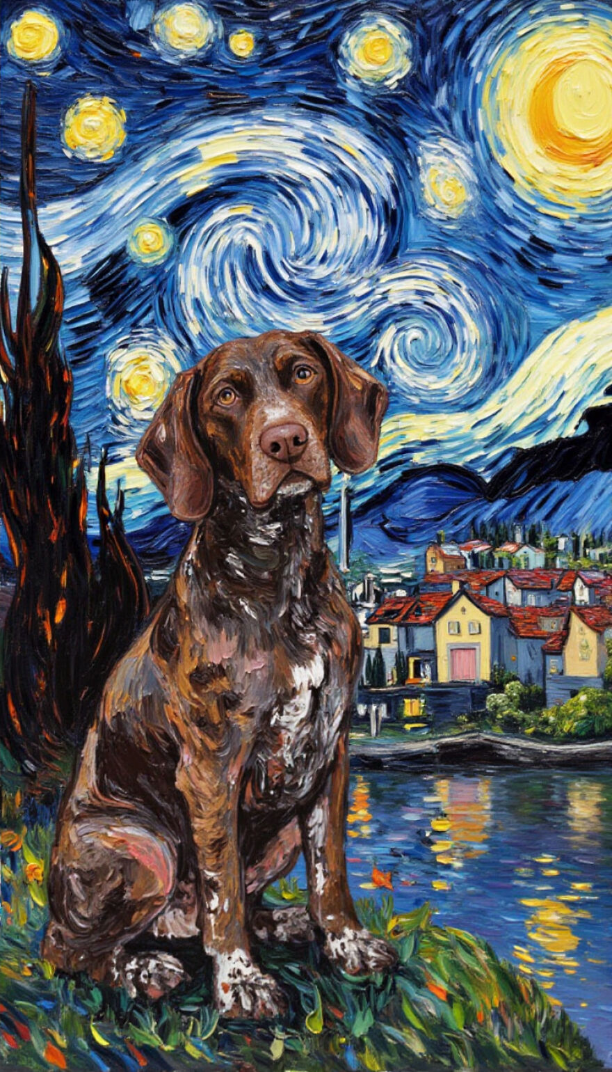 I Used My Phone To Make A &lsquo;Famous Painting&rsquo; Of My Adopted Dog To Celebrate His Birthday!