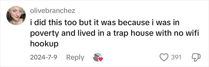 Comment discussing physical media's allure in context of poverty and lack of Wi-Fi access.