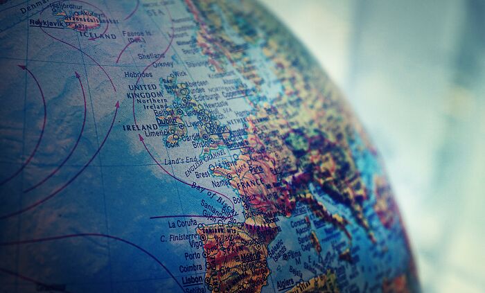 Globe close-up highlighting Europe, related to a geography quiz with incorrect answers strategy.