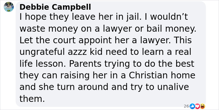 Comment on incident involving teen, parents, and argument about God, expressing strong opinion about legal consequences.