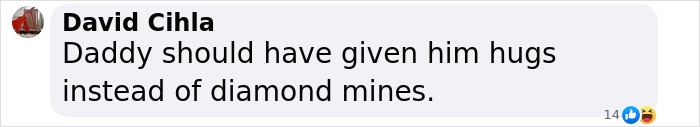 Text message mocking Elon Musk, suggesting hugs over diamond mines.