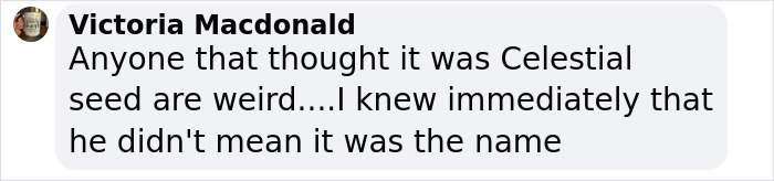 Text screenshot discussing baby name confusion related to Machine Gun Kelly and Megan Fox.