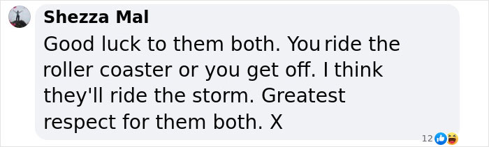 Text comment offering support in response to Barack Obama&rsquo;s marriage insights.