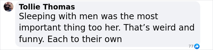 Comment about woman leaving husband for multiple partners after cancer diagnosis.