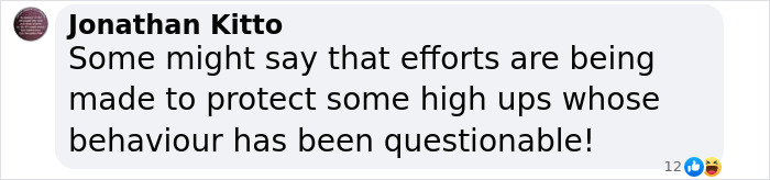Comment by Jonathan Kitto expressing concerns about protecting high ups with questionable behavior related to Virginia Giuffre’s tragic note. Comment by Jonathan Kitto expressing concerns about protecting high ups with questionable behavior related to Virginia Giuffre’s tragic note.