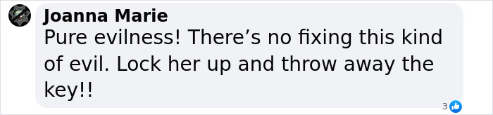 Comment expressing outrage about the horror house and evil actions of a mother.