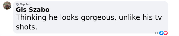 Comment praising Irwin's appearance, contrasting TV shots with new photoshoot. Comment praising Irwin's appearance, contrasting TV shots with new photoshoot.