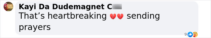 Heartbreaking message with broken heart emojis, expressing support amid ongoing cancer battle.