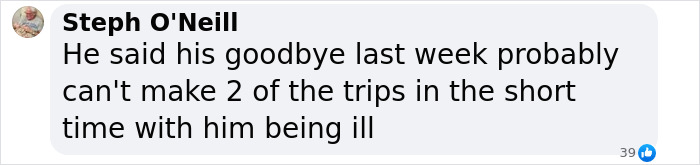 Comment about King Charles and travel plans, mentioning illness impacting attendance at significant events.