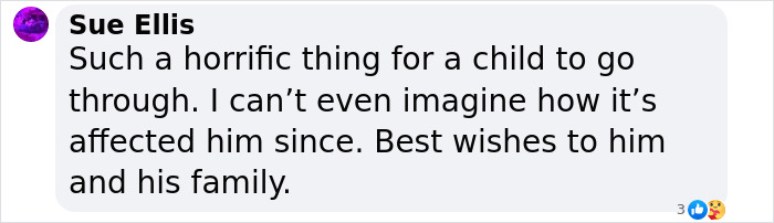 Comment expressing sympathy about a boy whose actions led to his mom's prison sentence.