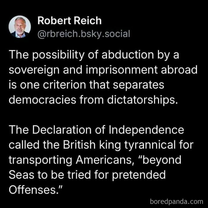 Text from Robert Reich critiques capitalism, highlighting democracy and dictatorship contrasts.