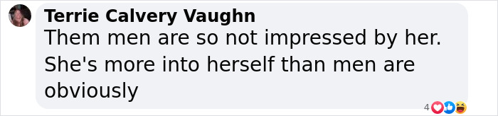 Comment critiquing Jennifer Lopez at Saudi F1 race, suggesting she is self-absorbed.