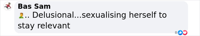 Comment on social media criticizing Nicole Kidman for sexualising herself to stay relevant at age 57.