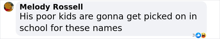 Comment on Elon Musk's children's names, expressing concern about potential teasing. Comment on Elon Musk's children's names, expressing concern about potential teasing.