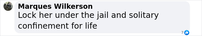 Comment reacting to woman who locked up stepson for 20 years, demanding severe punishment.